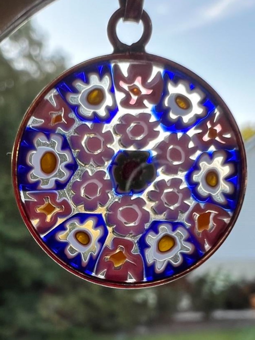 Round Millefiori Glass pendant only this is Marano